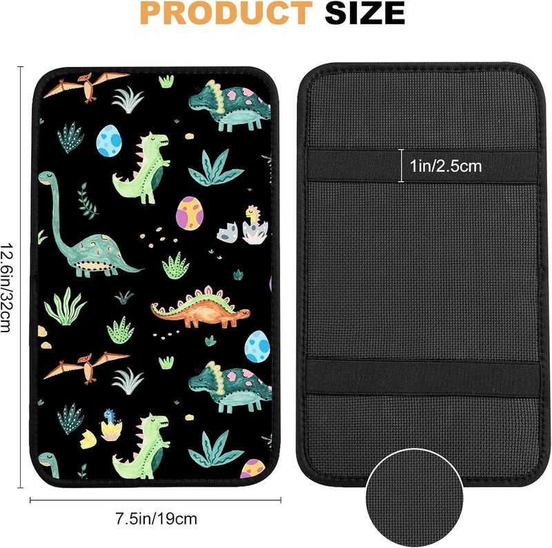 Adastrah Car Armrest Box Pad,Cute Dinosaur Car Armrest Pad Car Armrest Cover Protector for Most Vehicle, SUV, Truck, Car - Image 3